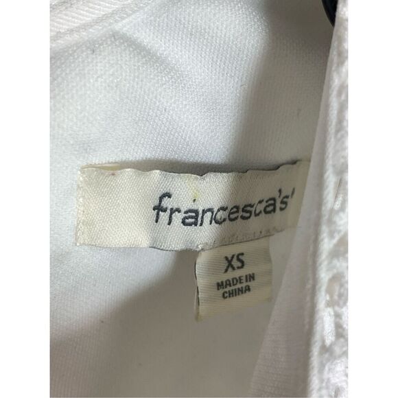 Francesca's Women's Open Back Lace Lined Cap Sleeve Mini Dress White Size XS - Picture 7 of 9